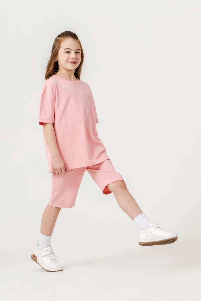يو اس بولو اسن U.S. Polo Assn. Girls Salmon Bermuda Set